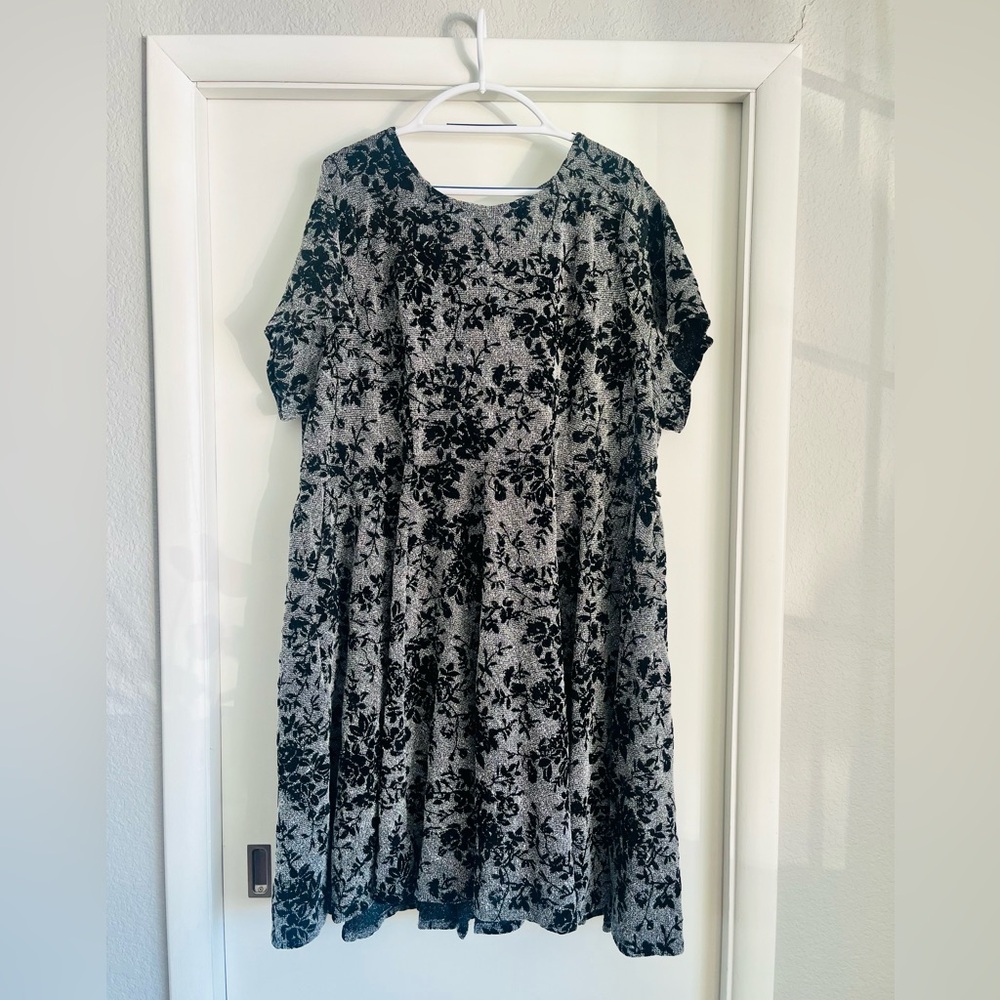 Torrid Black and Gray Plus Size Floral Dress
